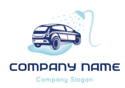 carwash logo template with shower head