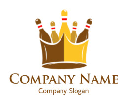 make a sports logo bowling pins and crown