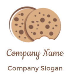 Illustration of two chocolate chip cookies with bites taken out.