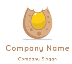 Cartoon illustration of a broken eggshell with visible yellow yolk.