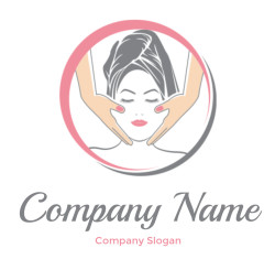 Illustration of a facial massage with hands under a towel-covered head in a circle.