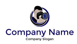 photographer logo holding dslr camera