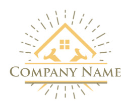 handyman logo roof with nails and windows