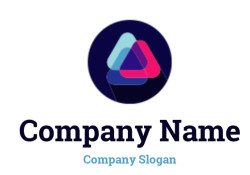 advertising logo layered triangles in circle