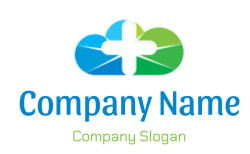 Colorful abstract medical cross logo in blue, green, and white.