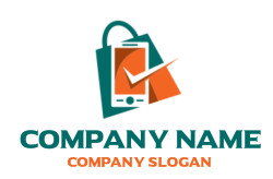 Illustration of an e-commerce shopping icon featuring a mobile phone and checkmark.