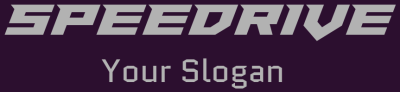 Speedrive logo featuring the word 'Speedrive' with 'Your Slogan' underneath on a dark background.