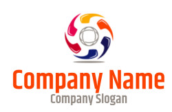communication logo phone receivers around globe