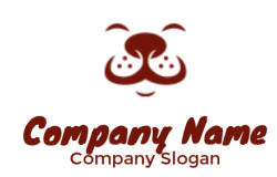 pet logo maker negative space smiling dog