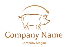 animal logo maker line art pig