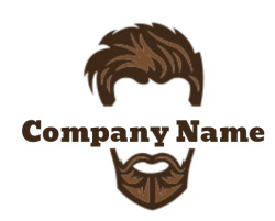 beauty logo negative space man with beard