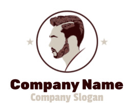 barber logo maker hipster side profile