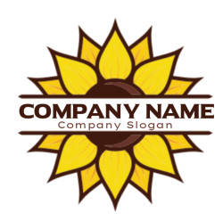 agriculture logo maker sunflower illustration