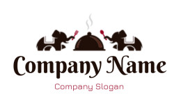 Indian restaurant logo elephants and cloche