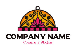 indian restaurant logo maker ornamental cloche