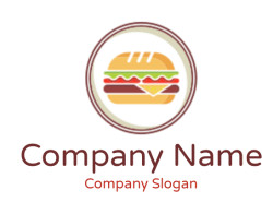 restaurant logo icon sandwich in circle