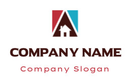 property logo negative space house in triangles