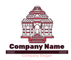 travel logo online illustrative temple