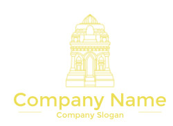 religious logo template line art Hindu temple