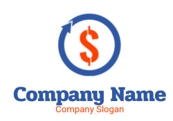 finance logo arrow forming circle dollar sign