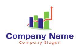 investment logo maker arrow with bar graph