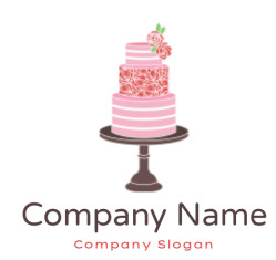 food logo maker wedding cake on stand