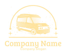 transpo logo maker retro van in semi-circle