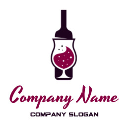 Stylized image of wine being poured from a bottle into a glass.