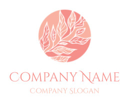 Abstract illustration of white botanical leaves on a pink background.