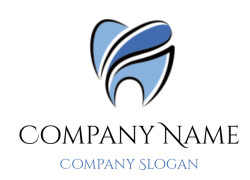 Abstract blue and black stylized tooth logo design