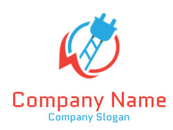 Icon of a blue electric plug intertwined with a red power symbol.