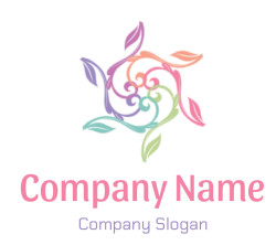 Abstract floral design with colorful swirling patterns in pastel shades.