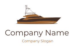 Illustration of a brown yacht with sleek design.
