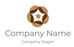 Abstract circular geometric design with brown symmetrical patterns.