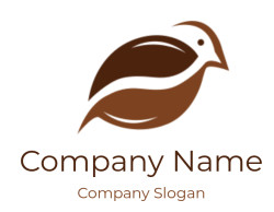 Abstract brown dove logo design with elegant lines.