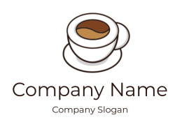 Simple illustration of a coffee cup with a hot beverage inside.