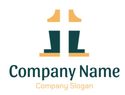 Simple golden cross with a teal rectangular base illustration.