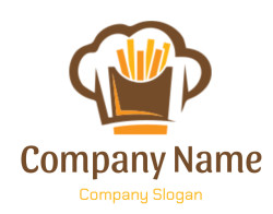 Logo featuring a chef hat and french fries.
