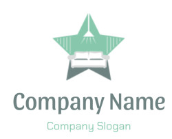 Image of a stylized shelf with books on a star-shaped background.