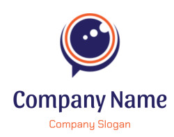 Abstract blue and orange logo featuring circles and bubble design.