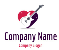 Illustration of a guitar forming a heart shape symbolizing love for music.
