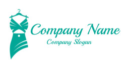 Elegant teal evening dress displayed on a hanger, featuring intricate design.