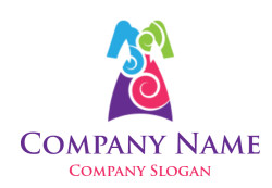 Abstract colorful logo of a family unity concept.