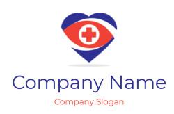 Logo featuring a red cross within a blue heart shape, representing medical and healthcare services.