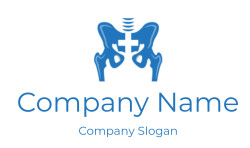 Blue icon of a human pelvic bone with a cross overlay.