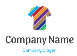 Illustration of a colorful striped shirt icon.