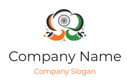 Stylized Indian symbol with Ashoka Chakra and national colors.