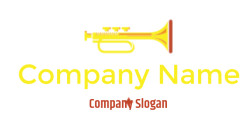 make a music logo template simple trumpet