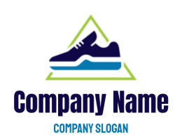 make a shoe store logo jogger in triangle