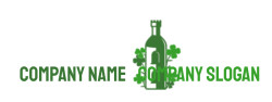 bar logo castle in alcohol bottle clover leaves